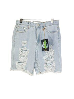 Indigo Rein Destroyed Cutoff Denim Shorts Women's Size 7/27 Light Wash